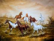 unknow artist Horses 011 oil on canvas